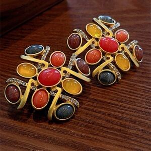 Colorful Gemstone Statement Earrings